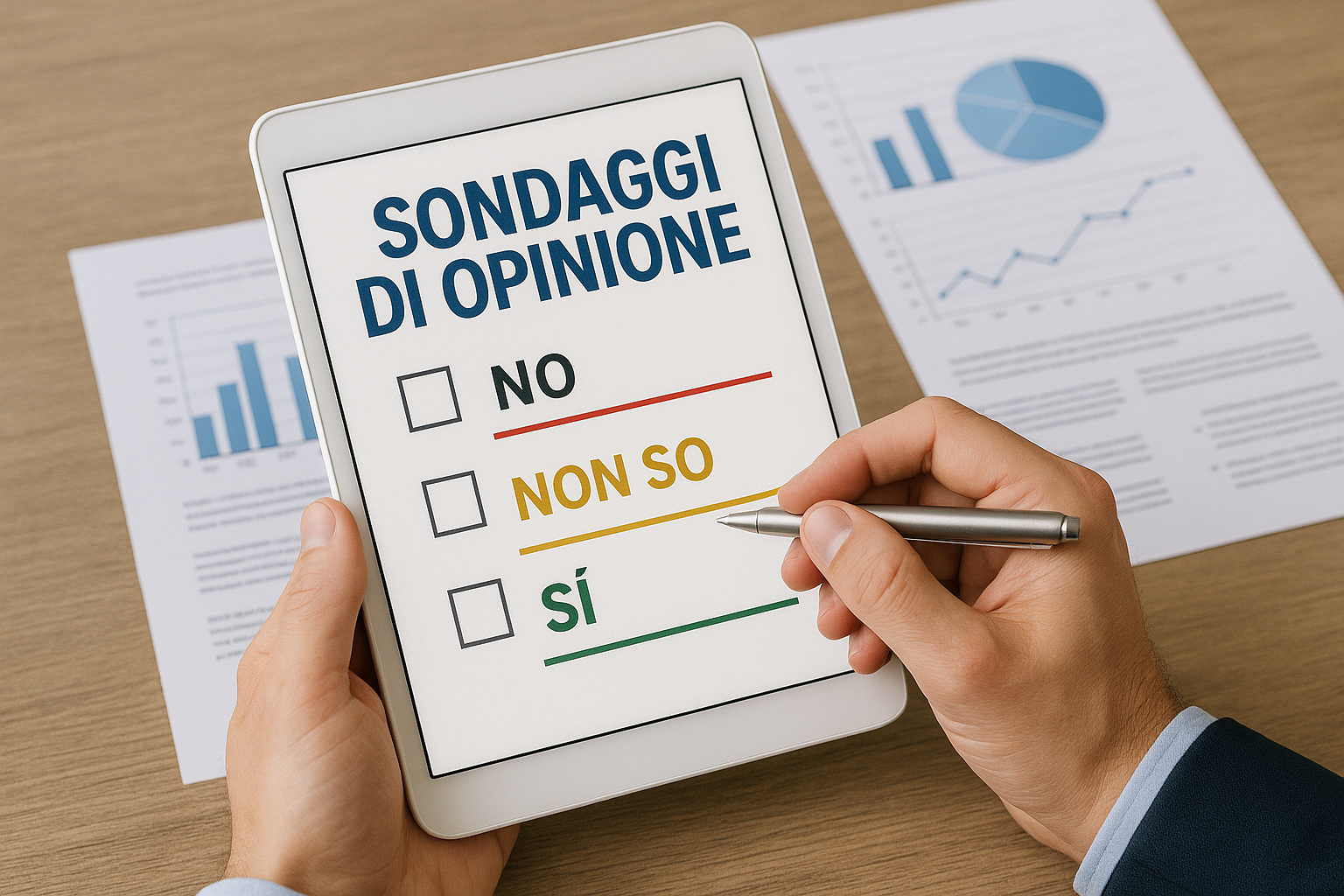 Sondaggi di opinione con operatori al lavoro